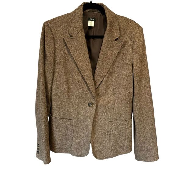 J. Crew J Crew Vintage 2004 Wool Blend Brown Blazer Size 12 - Picture 1 of 10